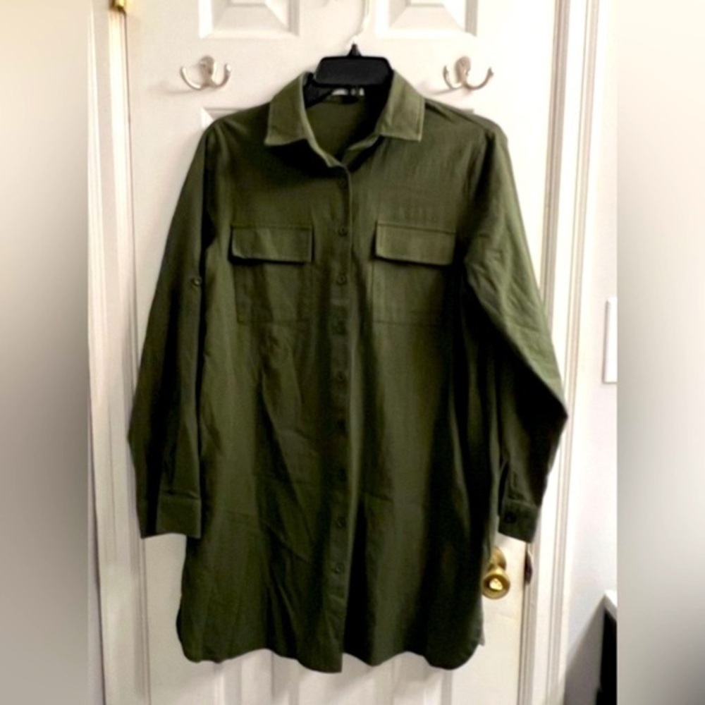 Hotouch Green Mini ShirtDress Sz S